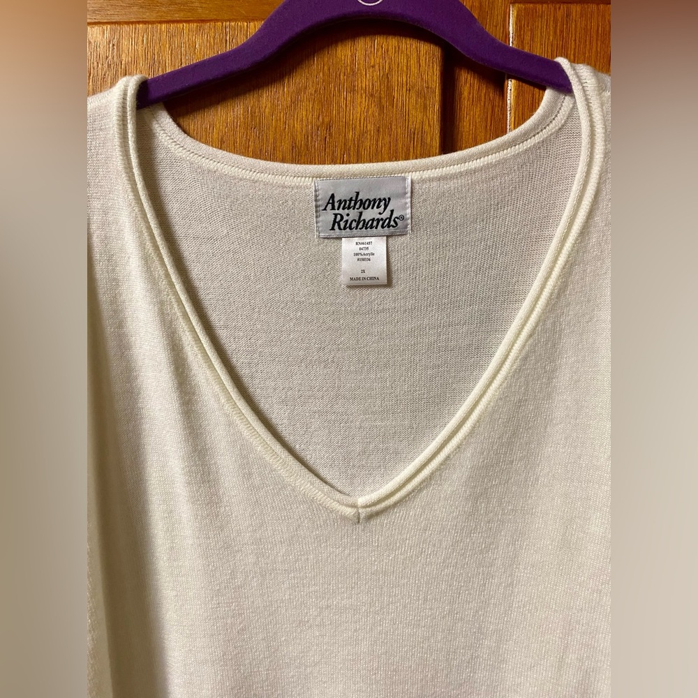 Anthony Richards 2X (22/24) V-neck Sweater  NWOT - Picture 3 of 8